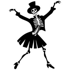 silhouette of a skeleton of the person