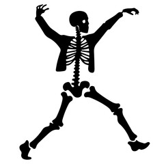 silhouette of a skeleton of the person