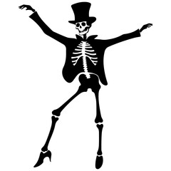 silhouette of a skeleton of the person