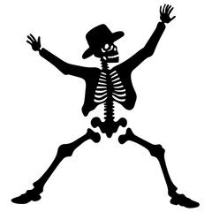 silhouette of a skeleton of the person