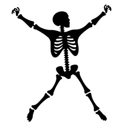 silhouette of a skeleton of the person