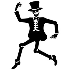 silhouette of a skeleton of the person