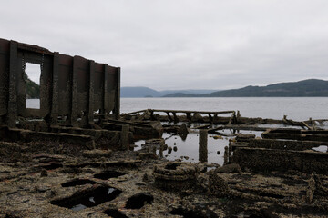 old shipwreck over looking Johnstone strait, Vancouver Island