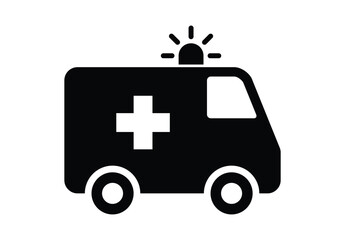 Obraz premium Ambulance icon with white background.