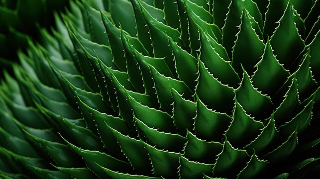 A detailed image of a cactus's ribbed texture pattern, with prominent ridges, spines, and a mix of green or gray tones