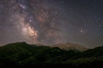 Milky Way above Mount Olympus