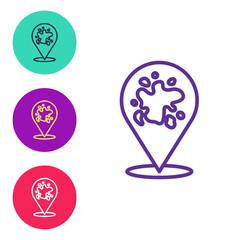 Set line Paint spray icon isolated on white background. Set icons colorful. Vector