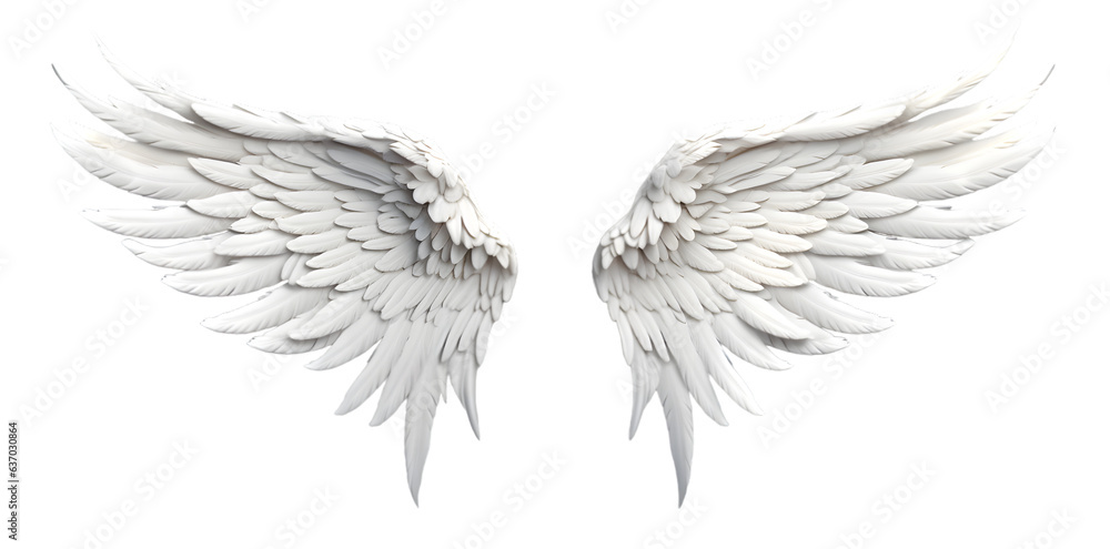 Wall mural white wings isolated on transparent background - Wall murals