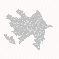 Detailed Map of Azerbaijan With States and Cities