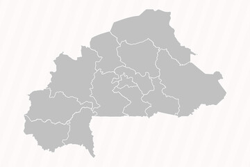 Detailed Map of Burkina Faso With States and Cities