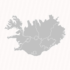Detailed Map of Iceland With States and Cities
