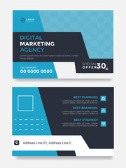 Creative marketing modern digital corporate business postcard design template