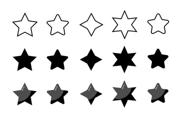 Stars line art icon. Sparkle star icons. Shine icons