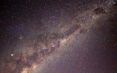 Starry sky and Milky Way in the Kgalagadi Transfrontier Park, Kalahari, South Africa