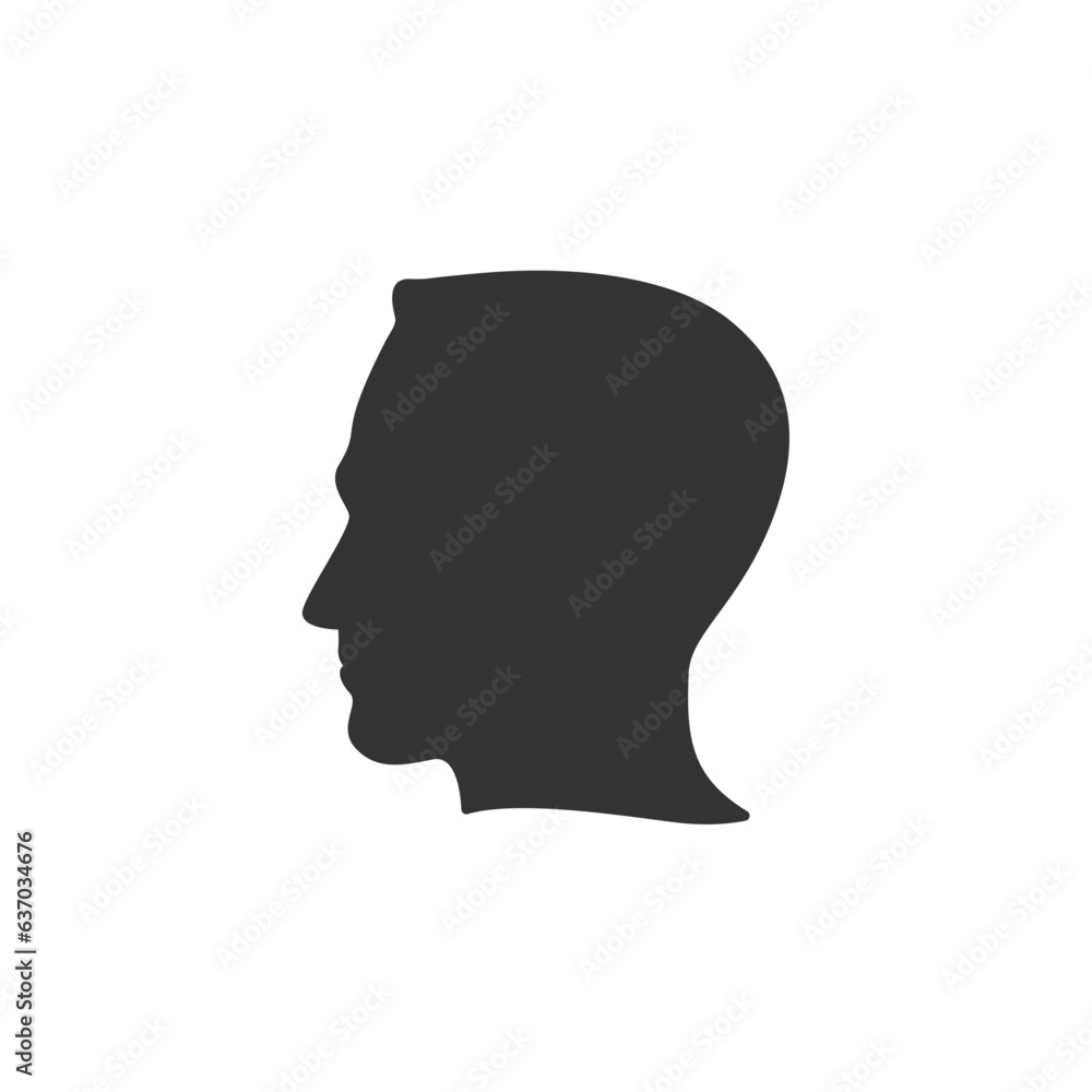 Wall mural Profile of a man in vector. Flat style.