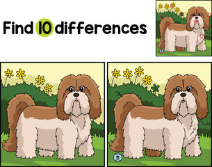 Lhasa Apso Dog Find The Differences 