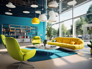 Modern workspace interior, stylish work area