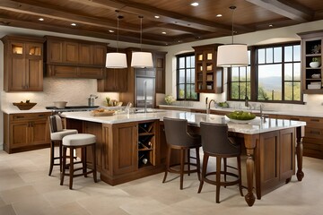 Fototapeta na wymiar modern kitchen interior Generated Ai