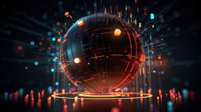 The world of data science with networks and light, generated by AI