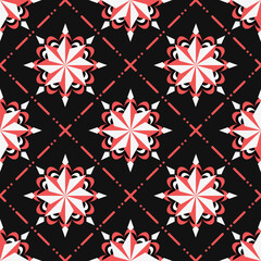 Geometric ethnic pattern seamless flower color. seamless pattern. Design for fabric,curtain,background,carpet,wallpaper,clothing,wrapping,Batik,mandalas,fabric,Vector illustration. pattern style.