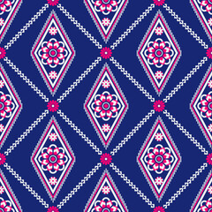 Geometric ethnic pattern seamless flower color. seamless pattern. Design for fabric,curtain,background,carpet,wallpaper,clothing,wrapping,Batik,mandalas,fabric,Vector illustration. pattern style.