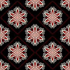 Geometric ethnic pattern seamless flower color. seamless pattern. Design for fabric,curtain,background,carpet,wallpaper,clothing,wrapping,Batik,mandalas,fabric,Vector illustration. pattern style.