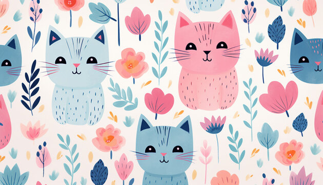 pattern with cats