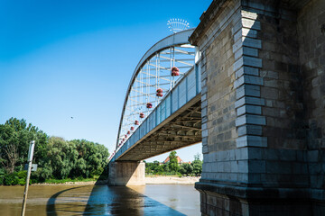 Steel bridge over the Tisza