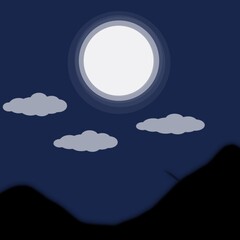 sky with clouds in moon light