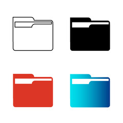 Abstract Computer Folder Silhouette Illustration