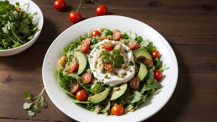 salad with avocado and tomatoes