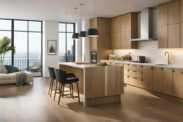 Fototapeta na wymiar modern kitchen interior Generated Ai