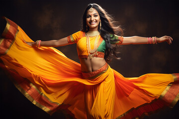beautiful indian woman dancing