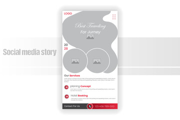 Travel social media  story template design