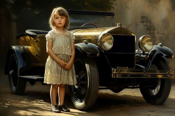 Spirited American 1920 child girl. Generate AI