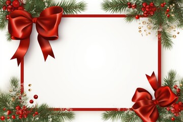  christmas frame with fir branches and decorations - 637038622