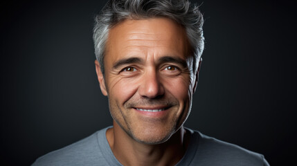 Obraz premium Middle-aged man smiles at the camera.