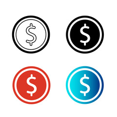 Abstract Money Coin Silhouette Illustration
