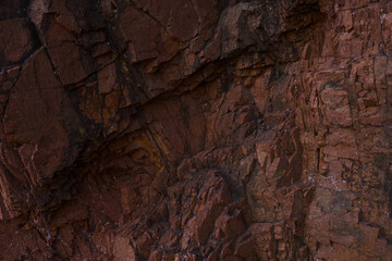 Closeup background photos of red rocks of French Riviera coast