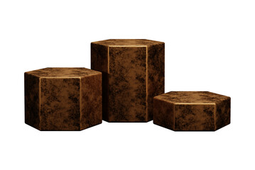 3D, bronze-colored 3D Stage on a transparent background, PNG