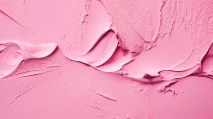 Fototapeten Bubblegum pink make-up, beauty product texture as abstract makeup cosmetic background, crushed cosmetics, generative ai © Anneleven
