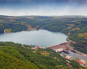 Fototapeta na wymiar hydroelectric power plant Perucac on Drina river Serbia