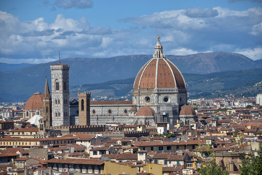 Cattedrale di Santa Maria del Fiore or Duomo, Florence. Florence Cathedral, the third longest church in the world, 148 meters long. It was built for 173 years.