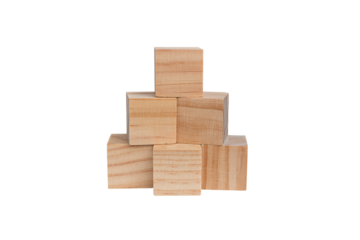 Cubes of wooden blocks are arranged in the shape of a pyramid. business concept.PNG