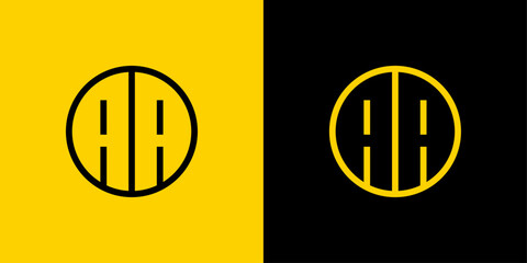 Simple AA Letter Circle Logo Set, suitable for business with A or AA initial.