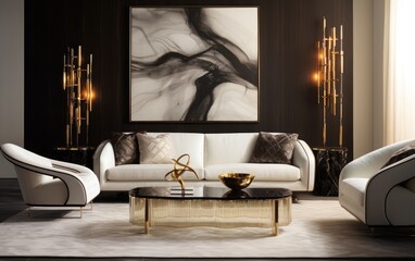 Luxury modern living room with furniture and decor