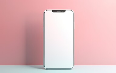 Smartphone mockup on the pink background