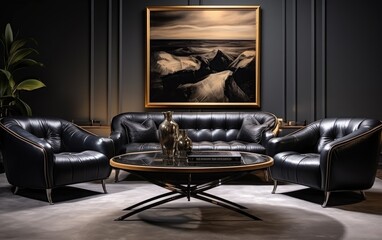 Luxury modern living room with furniture and decor 