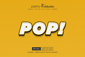 Editable 3d pop art text effect for Illustrator