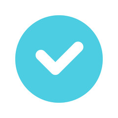 Tiktok verified profile badge. Blue verified tiktok account icon. Social media account verification icon. Blue check mark sign. Guaranteed safety person sign. Approved tick profile - vector
